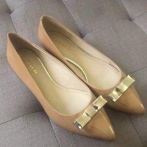 Coach nude leather flats